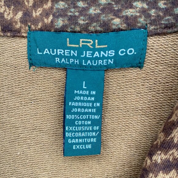 Lauren Ralph Lauren Jacket Womens Large Brown Mix Pattern Shawl Lapel Coatigan - Picture 5 of 9